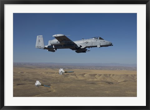 Framed A-10C Thunderbolt Releases two High Drag BDU-50&#39;s over Idaho Print