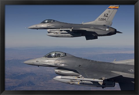 Framed Close-Up of Two F-16&#39;s over Arizona Print