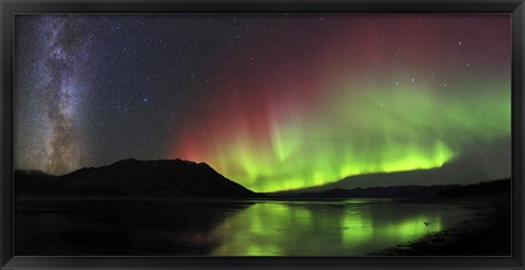 Framed Aurora Borealis, Milky Way and Big Dipper Print