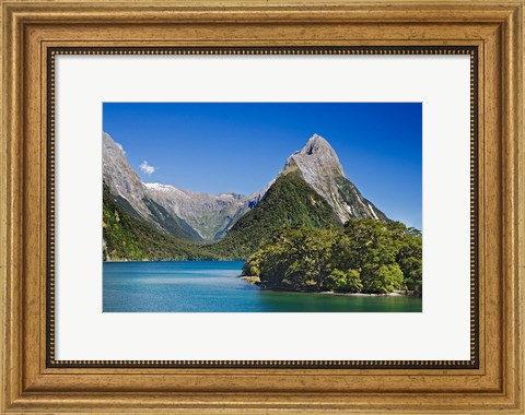 Framed Mitre Peak, Milford Sound, South Island, New Zealand Print