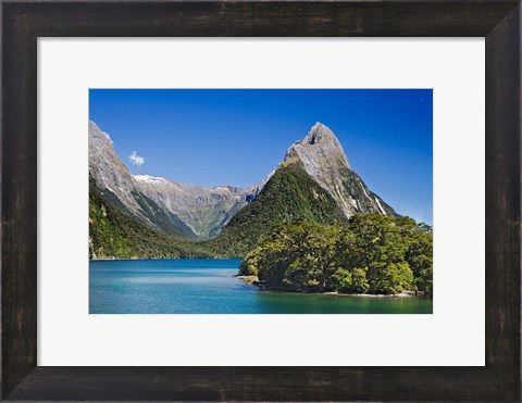Framed Mitre Peak, Milford Sound, South Island, New Zealand Print