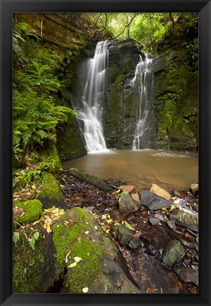 Framed Horseshoe Falls, Matai Falls, Catlins, New Zealand Print
