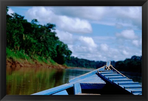 Framed Canoe on the Tambopata River, Peruvian Amazon, Peru Print