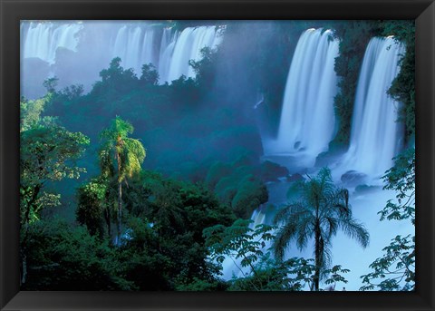 Framed Iguacu National Park, Parana State, Iguacu Falls, Brazil Print