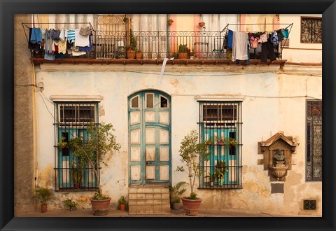 Framed Cuba, Havana, Havana Vieja, Old Havana Building Print