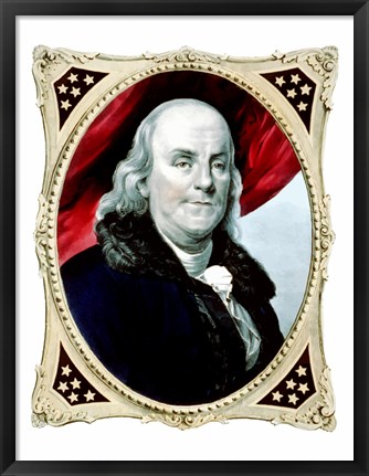 Framed Benjamin Franklin (color) Print