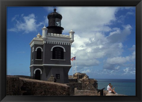 Framed Tower at El Morro Fortress, Old San Juan, Puerto Rico Print
