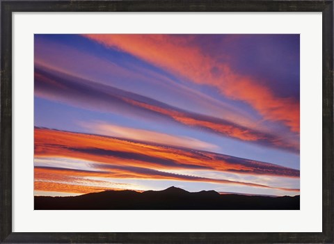 Framed Canada, Alberta, Burmis sunset over the Canadian Rocky Mountains Print