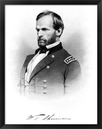 Framed General William Tecumseh Sherman Print