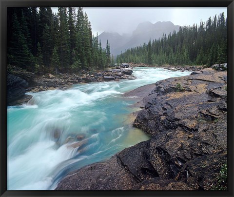 Framed Mistaya River in Banff National Park in Alberta, Canada Print