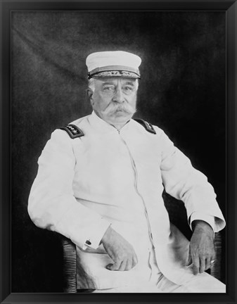 Framed Admiral George Dewey (black &amp; white) Print