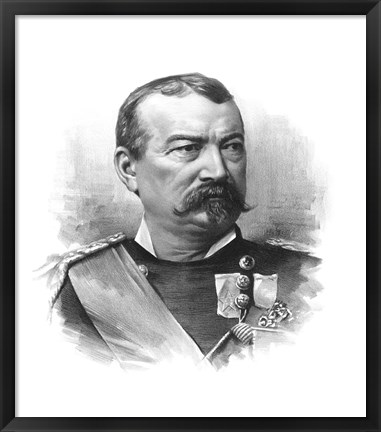 Framed General Philip Sheridan (black &amp; white portrait) Print