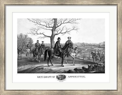 Framed Generals Robert E Lee and Ulysses S Grant Print