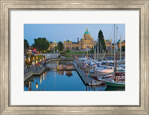 Framed Inner Harbor at Victoria, British Columbia Print