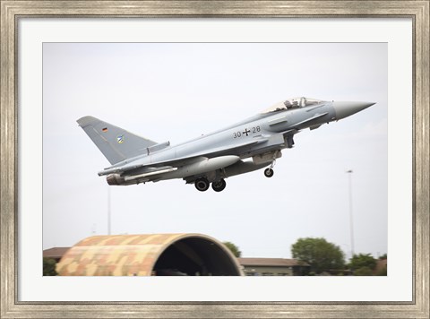 Framed German Eurofighter taking off from Albacete Airfield, Spain Print