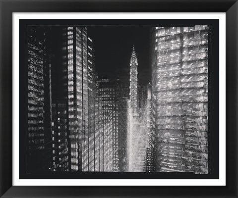 Framed Chrysler Building Motion Landscape #4 Print