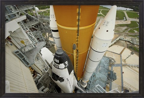Framed Space Shuttle Atlantis on the Launch Pad at Kennedy Space Center, Florida Print