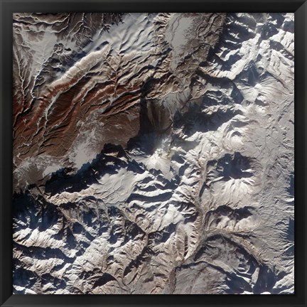 Framed Satellite Image of Russia&#39;s Kizimen Volcano Print
