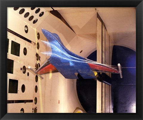 Framed Active Flexible Wing Model Undergoing Tests in a Wind Tunnel Print