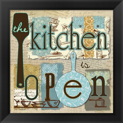Framed Kitchen is Open Print