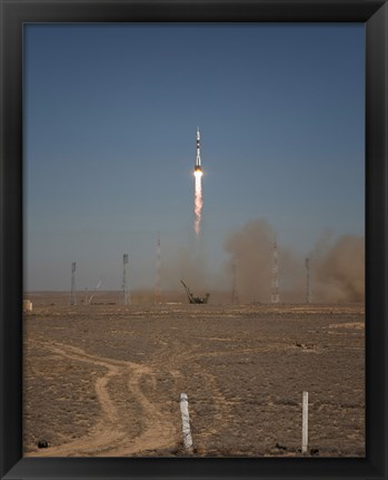 Framed Soyuz TMA-16 Launches from the Baikonur Cosmodrome in Kazakhstan Print