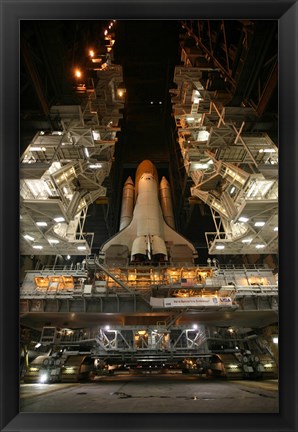 Framed Space Shuttle Endeavour Inside the Vehicle Assembly Building at Kennedy Space Center Print