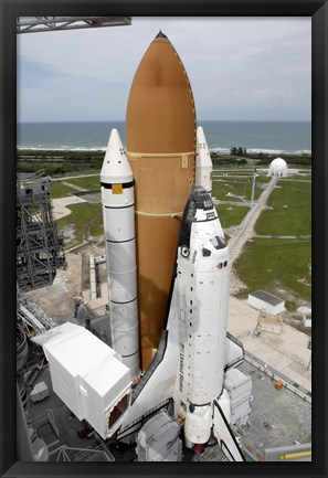 Framed Space shuttle Atlantis Sits on the Top of Launch Pad 39A at Kennedy Space Center Print