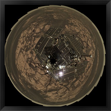 Framed Bird&#39;s-Eye View of Opportunity at Erebus on planet Mars Print