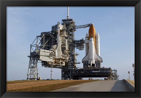 Framed Space Shuttle Discovery on the Launch Pad Print