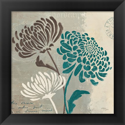 Framed Chrysanthemums II Print