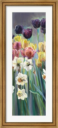 Framed Grape Tulips Panel I Print