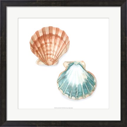 Framed Watercolor Shells I Print