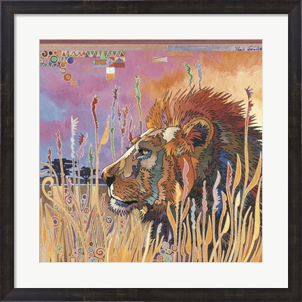 Framed Chobe Park Lion Print