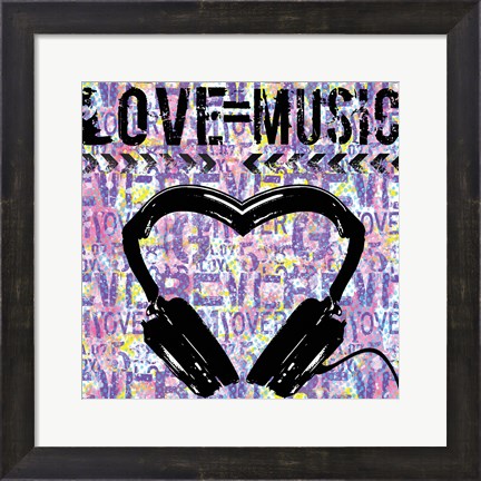 Framed Love - Music 1 Print