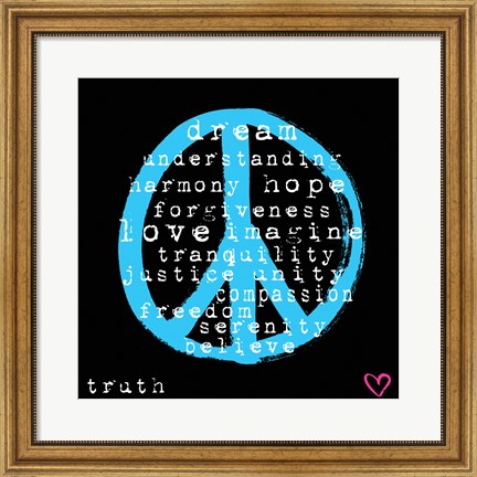 Framed Peace Words Print
