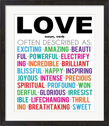 Framed Love Definition Print