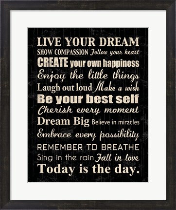 Framed Live Your Dream 7 Print