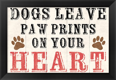 Framed Dogs Leave Paw Prints 2 Print