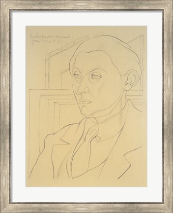 Framed Portrait of Daniel-Henry Kahnweiler, 1921 Print