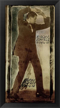 Framed Egon Schiele With Raised Arms, 1914 Print