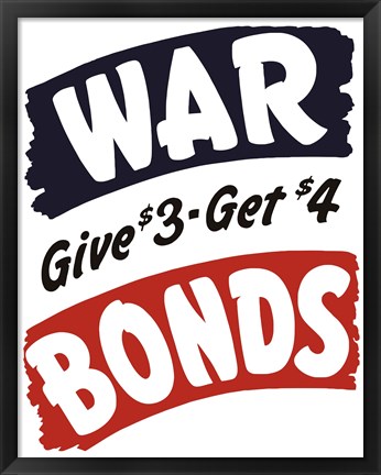 Framed World War II Bonds Print