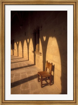 Framed Bellver Castle Chair and Arches, Palma de Mallorca, Balearics, Spain Print