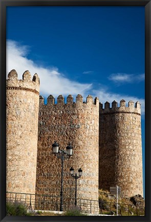 Framed Spain, Castilla y Leon Region, Avila Scenic Medieval City Walls Print