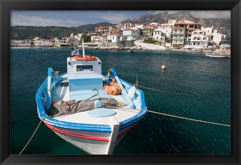 Framed Kokkari Waterfront, Samos, Aegean Islands, Greece Print