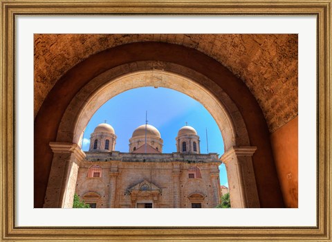 Framed Greece, Crete, Archway into Monastery near Chania Print