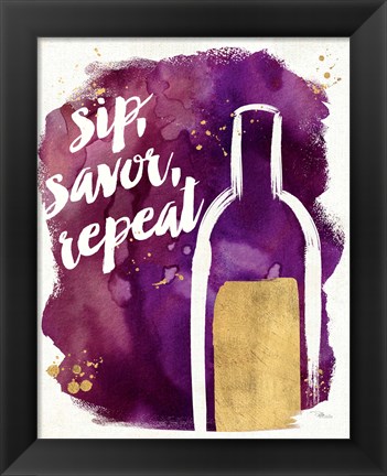 Framed Watercolor Wine II Print