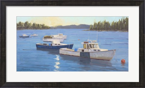 Framed Morning on the Harbor Print