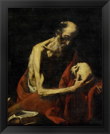 Framed Saint Jerome Meditating Print