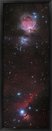 Framed Mosaic of Orion Nebula and Horsehead Nebula Print
