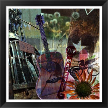 Framed Guitar Collage Print